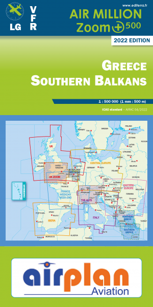 AIR MILLION: VFR-Zoom-Chart Greece / Southern Balkans 1:500.000 (edition 2022)
