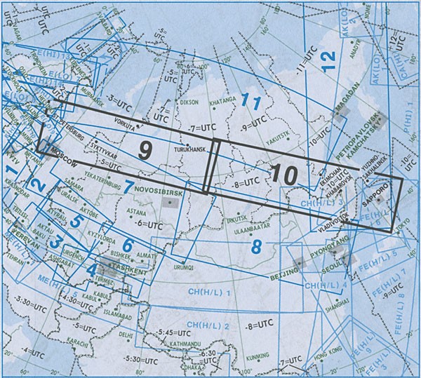 EA(H/L) 9/10 - IFR-Streckenkarte Eurasia - Oberer/Unterer Luftraum