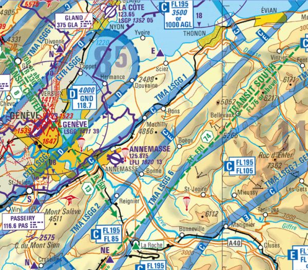 Flight Planner - ICAO-Karte - Schweiz