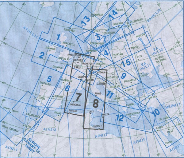 IFR-Streckenkarte - Oberer Luftraum E(HI) 7/8