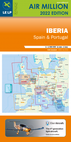 AIR MILLION: VFR-Karte Iberia 1:1.000.000 (Edition 2022)