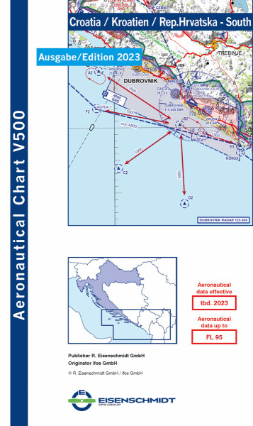 VFR 500 Croatia, Sheet South (edition 2023) (preorder)