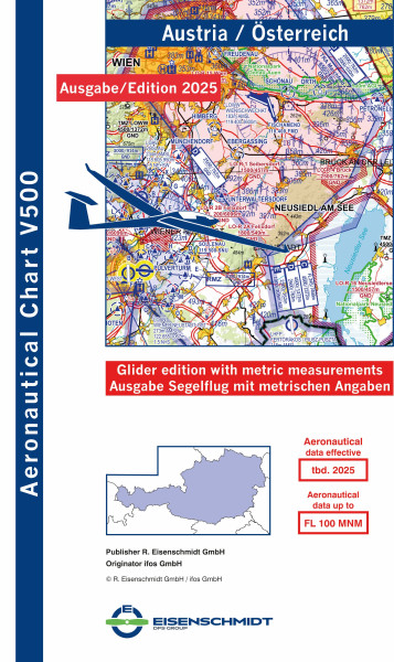 V500 Aeronautical Chart Austria Glider (edition 2025) (preorder)