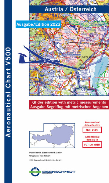 V500 Aeronautical Chart Austria Glider (edition 2023) (preorder)