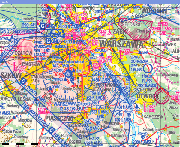 ICAO-Karte - Polen inkl. VFR Anflugkarten für Flight Planner