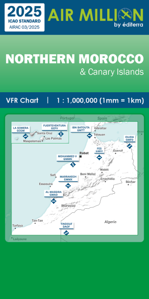 AIR MILLION: VFR-Zoom-Karte Morocco & Canary Islands-(2025)