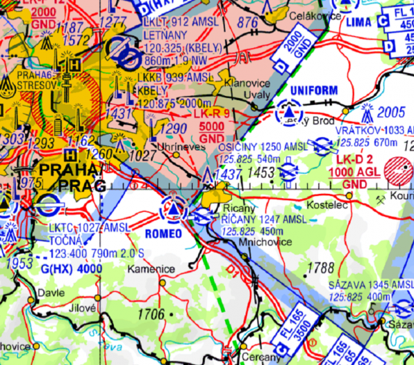 Visual 500 - Czech Republic incl. VFR approach charts for Flight Planner