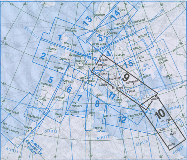 IFR route chart - upper airspace E(HI) 9/10