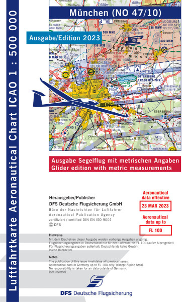ICAO-Karte, Blatt München (Ausgabe 2023), Segelflug 1:500.000
