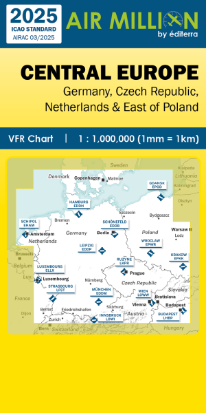 AIR MILLION: VFR-Chart Central Europe 1:1.000.000 (edition 2025) - Preorder