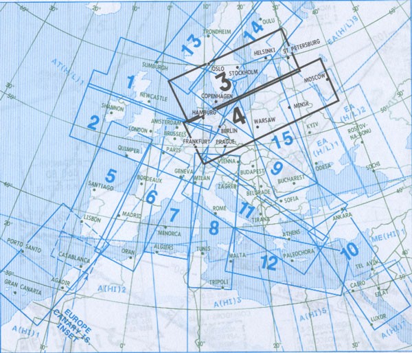 IFR-Streckenkarte - Oberer Luftraum E(HI) 3/4