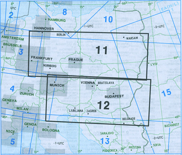 E(LO) 11/12 IFR route chart Europe - lower airspace