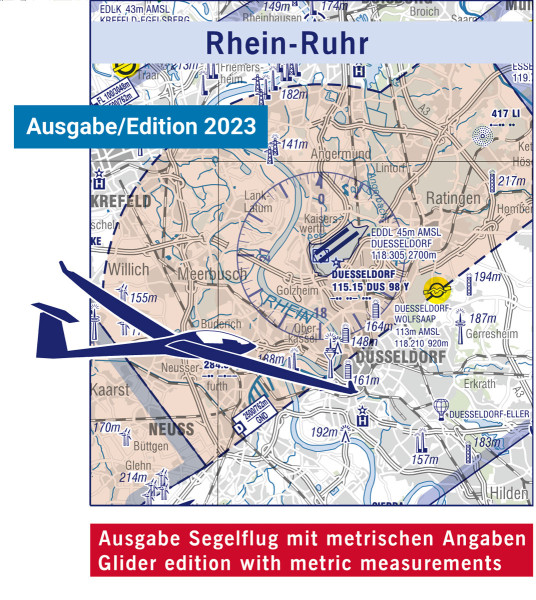 Rhein-Ruhr Karte 1:250.000 Segelflug