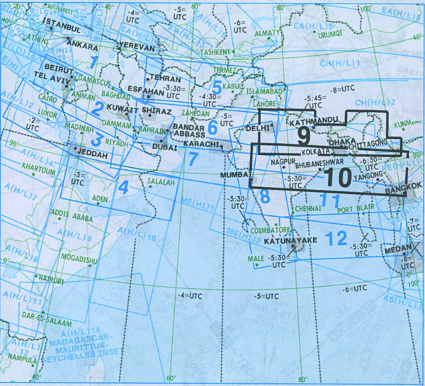 IFR-Streckenkarte Middle East - Oberer/Unterer Luftraum - ME(H/L) 9/10