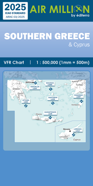AIR MILLION: VFR-Zoom-Karte Greece / Southern Balkans 1:500.000 (Edition 2025)