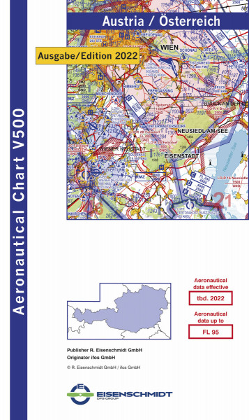 V500 Aeronautical Chart Austria (edition 2022) (preorder)