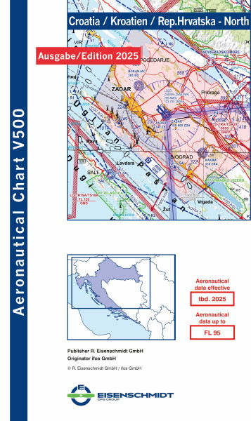 VFR 500 Croatia, Sheet North (edition 2025)-preorder