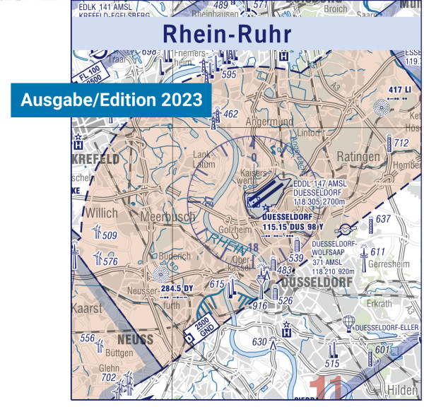Rhein-Ruhr Karte 1:250.000 Motorflug
